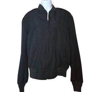 Women's Sleek Black Bomber Jacket